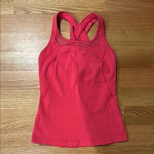 Lululemon Strappy Pink Racerback Tank Top w/Mesh Details - Size 6